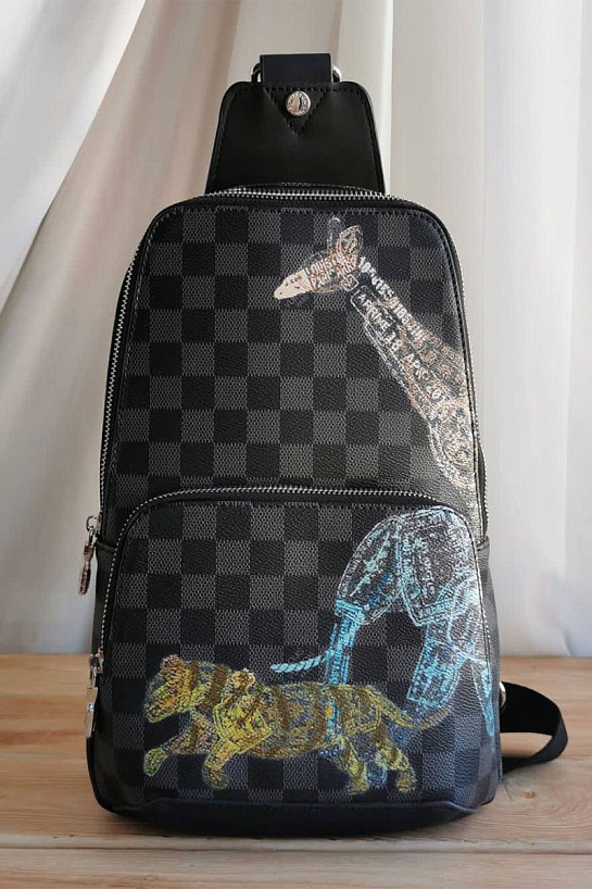 Кожаная сумка Avenue Sling Damier Graphite 21x31x9 см