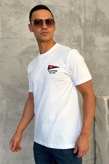 Мужская футболка Tommy Hilfiger flag logo - White   
