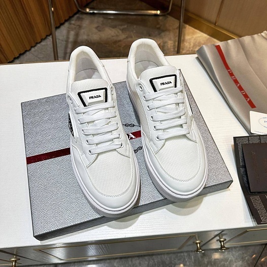 Мужские кроссовки Prada logo-plaque - White   