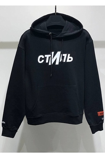 Чёрное оверсайз худи Heron Preston "Стиль"   