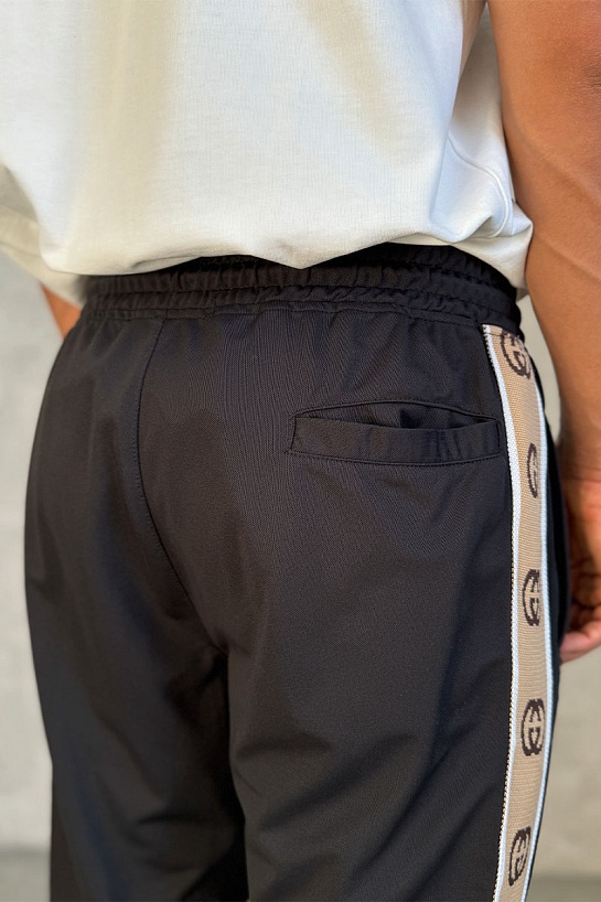 Мужские штаны Gucci Technical taped logo - Black
