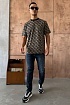 Мужская оверсайз футболка Burberry monogram-pattern - Brown