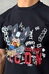 Чёрная оверсайз футболка Dsquared2 graffiti-print