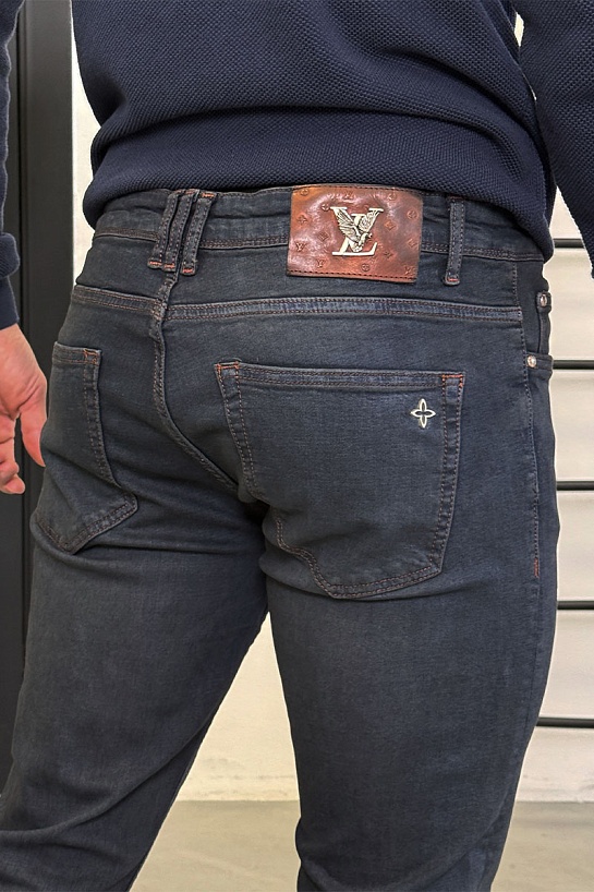 Мужские тёмно-синие джинсы Louis Vuitton