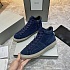 Замшевые кроссовки с мехом Tom Ford high-top - Navy