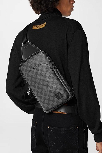 Кожаная сумка Louis Vuitton Avenue Sling Damier Graphite 30x18 см   