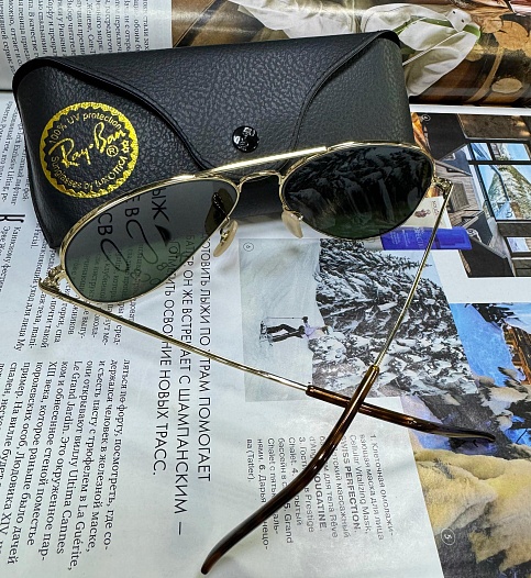 Солнцезащитные очки Ray-Ban Aviator Large Metal - Green   