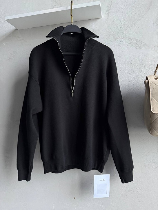 Женский свитшот Chanel чёрного цвета premium