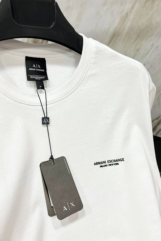 Мужская белая футболка Armani Exchange "Milano New York"