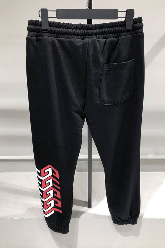 Чёрные мужские штаны Gucci Mirror-print