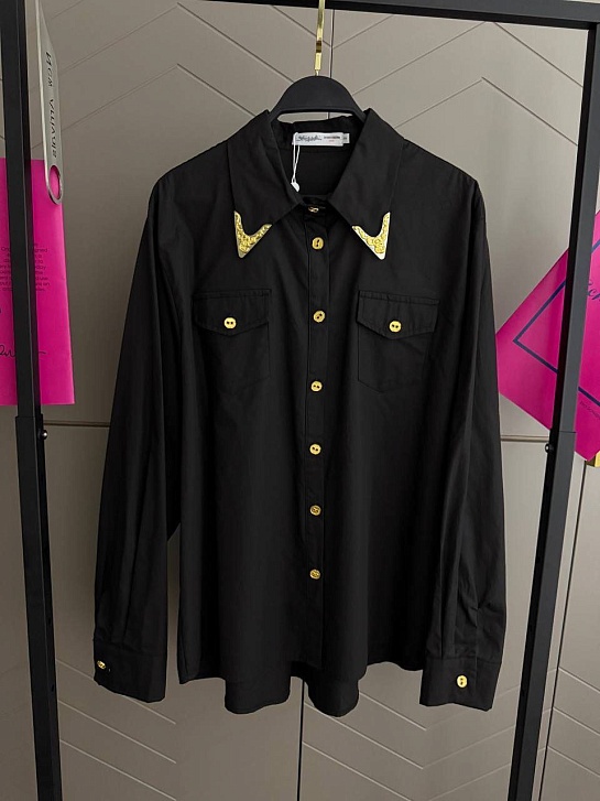 Женская чёрная рубашка Schiaparelli premium