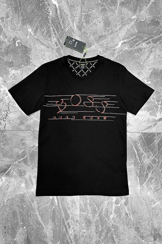 Футболка чёрного цвета Hugo Boss logo-applique