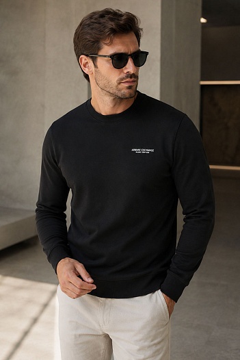 Мужской чёрный свитшот Armani Exchange   