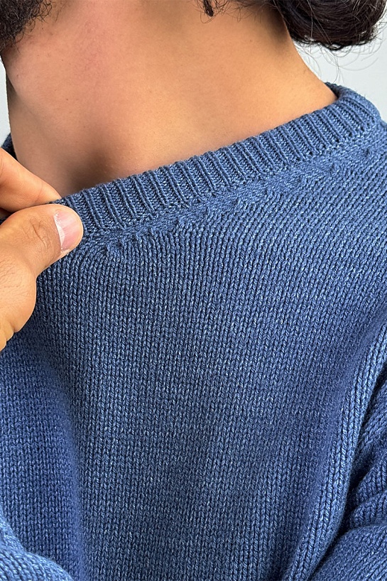 Мужской свитер цвета индиго Loro Piana