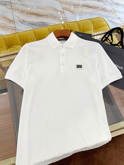 Мужское поло Dolce & Gabbana Premium - White   