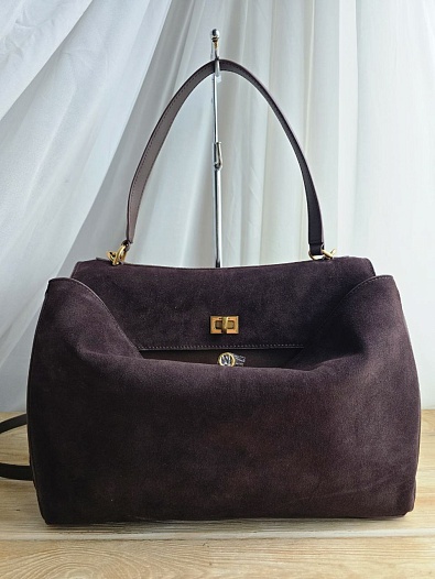 Замшевая сумка Balenciaga Rodeo Medium 35x23 см - Brown   