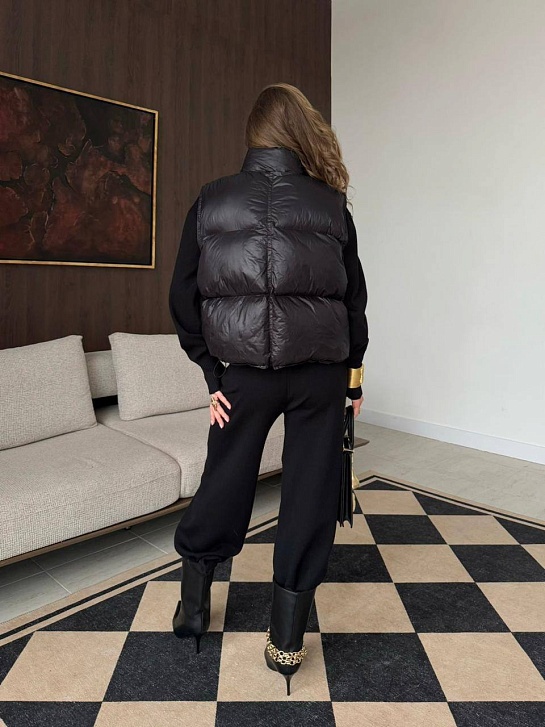 Женский костюм тройка на флисе Schiaparelli premium - Black