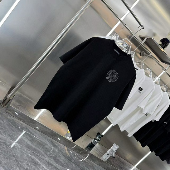 Чёрная оверсайз футболка Chrome Hearts Premium