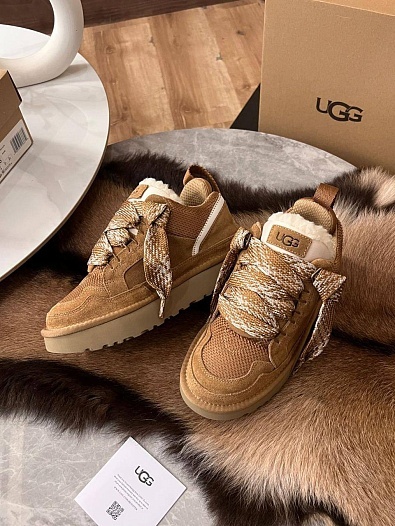 Женские ботинки с мехом UGG Lowmel - Chestnut   
