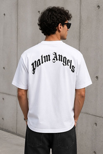 Белая оверсайз футболка Palm Angels Leopard Bear   