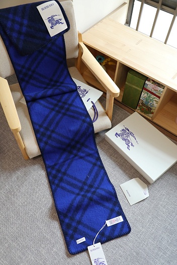 Шарф Burberry Check premium 182x30 см - Navy   