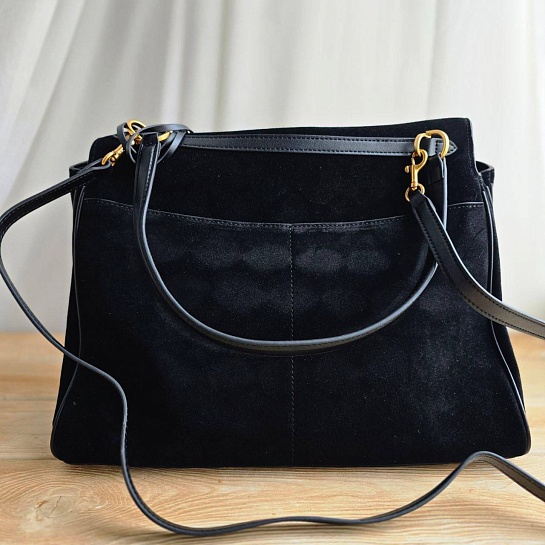Замшевая сумка Balenciaga Rodeo 28x20 см - Black