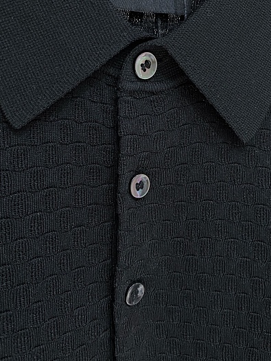 Мужское чёрное поло Kiton premium   