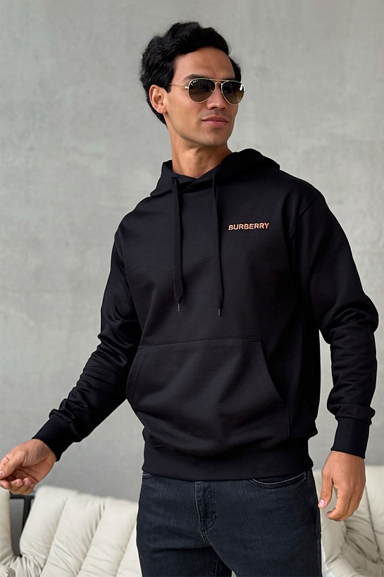 Мужское худи Burberry TB Monogram logo-embroidered - Black / Red