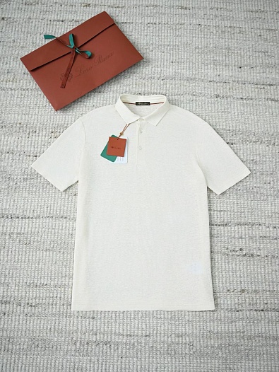Мужское бежевое поло Loro Piana premium   