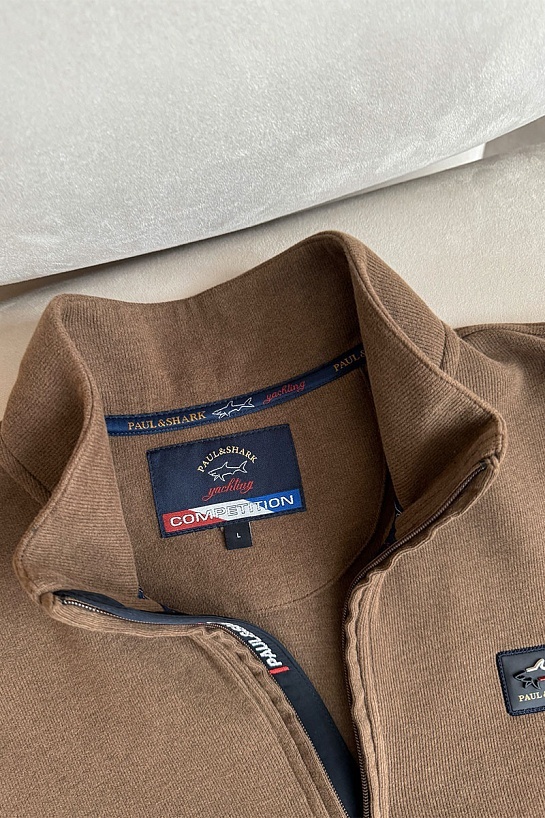 Кофта с высоким горлом Paul & Shark logo-patch - Brown