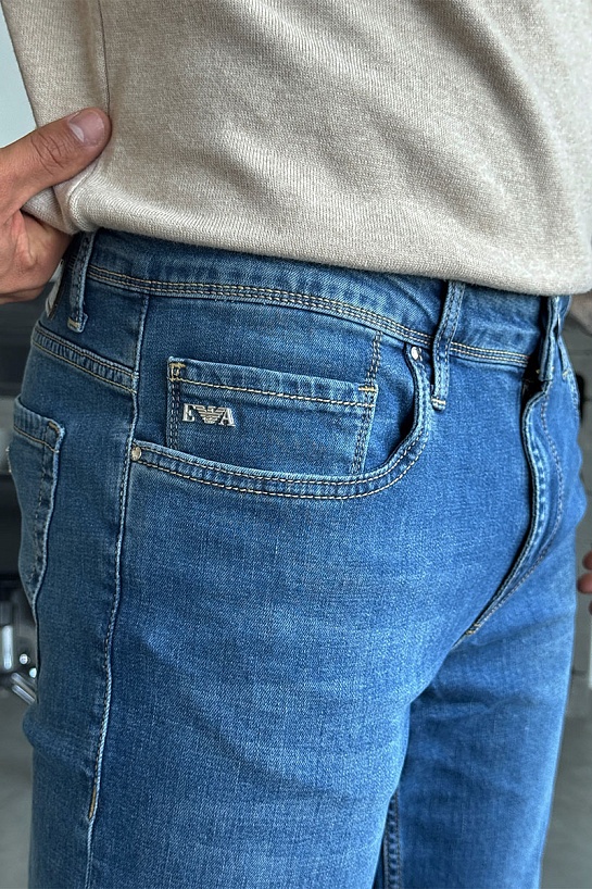 Мужские синие джинсы Emporio Armani regular fit