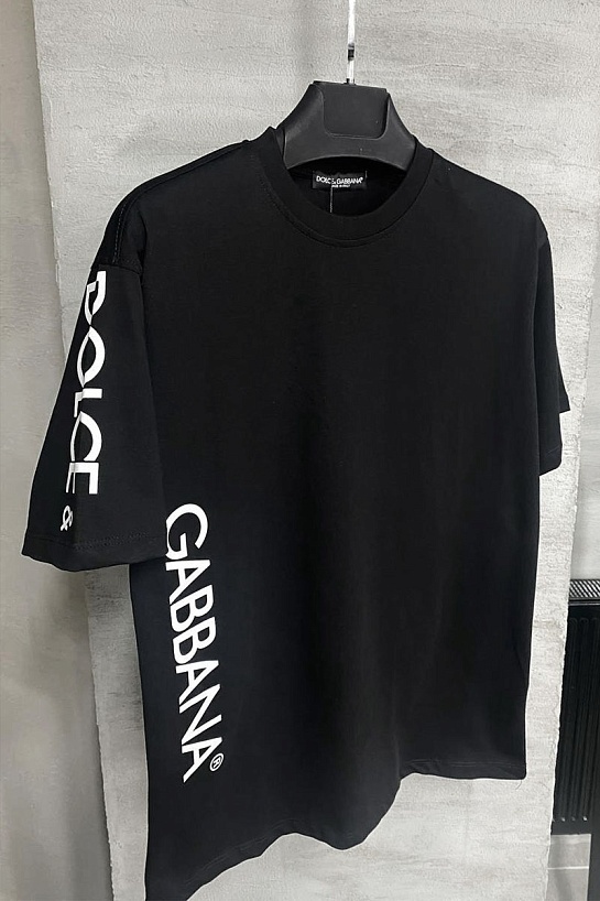Мужская чёрная футболка Dolce & Gabbana logo-print