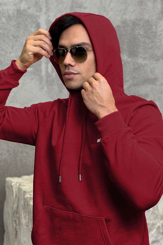 Мужское худи Tommy Hilfiger бордового цвета