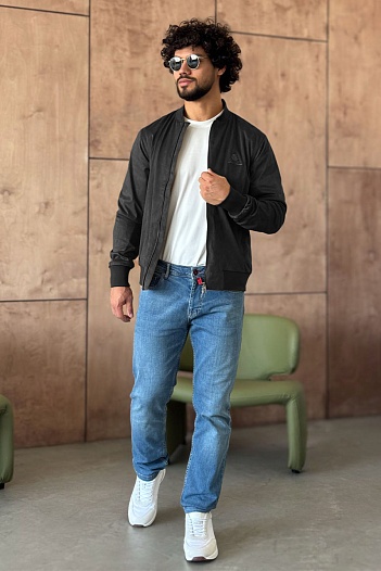 Мужской серый бомбер Loro Piana   