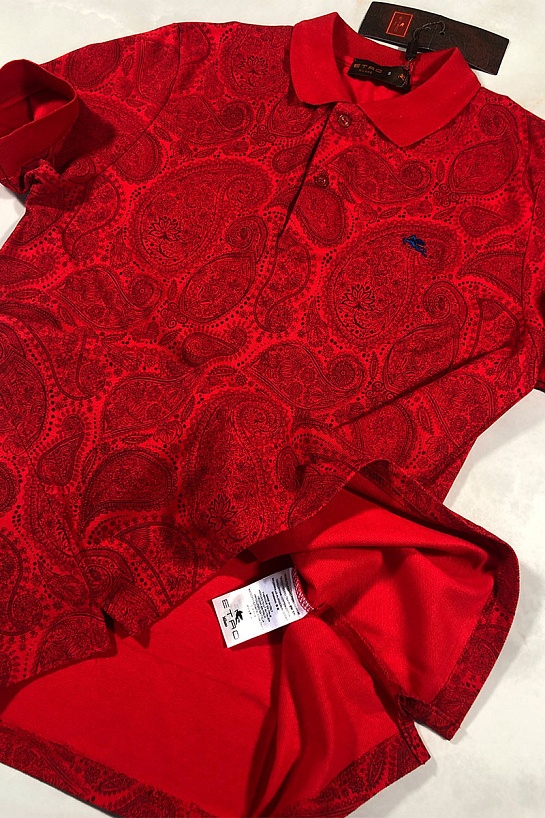 Классическое мужское поло Etro красного цвета
