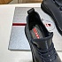 Мужские кожаные кроссовки Prada lace-up - Navy