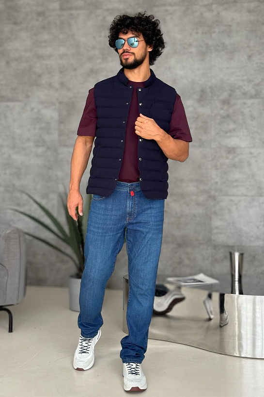 Мужской синий жилет Loro Piana