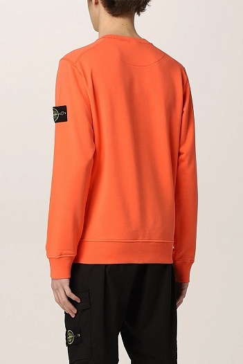 Мужской свитшот оранжевого цвета Stone Island Compass-patch   