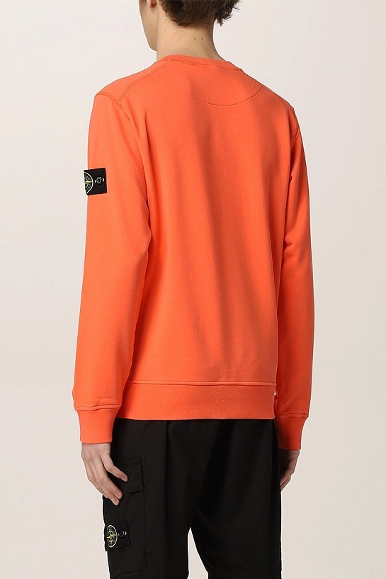 Мужской свитшот оранжевого цвета Stone Island Compass-patch