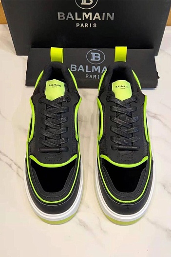 Комбинированные кроссовки Balmain чёрного цвета   