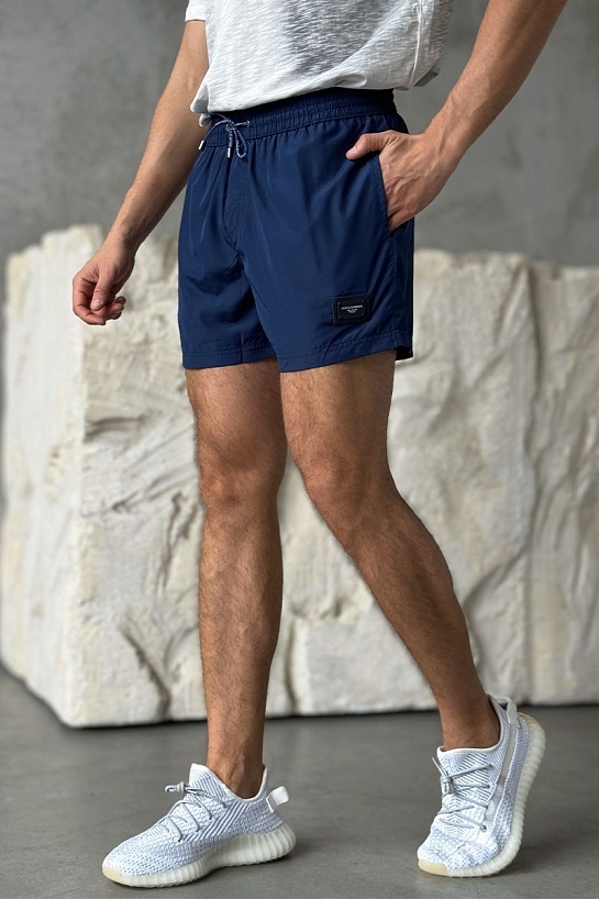 Мужские синие шорты Dolce & Gabbana logo-plaque