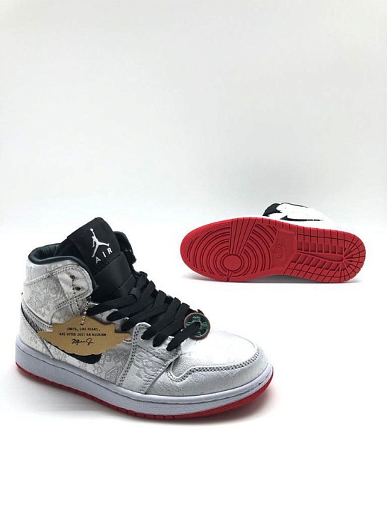 Женские кроссовки Nike Dunk High - White / Black / Red