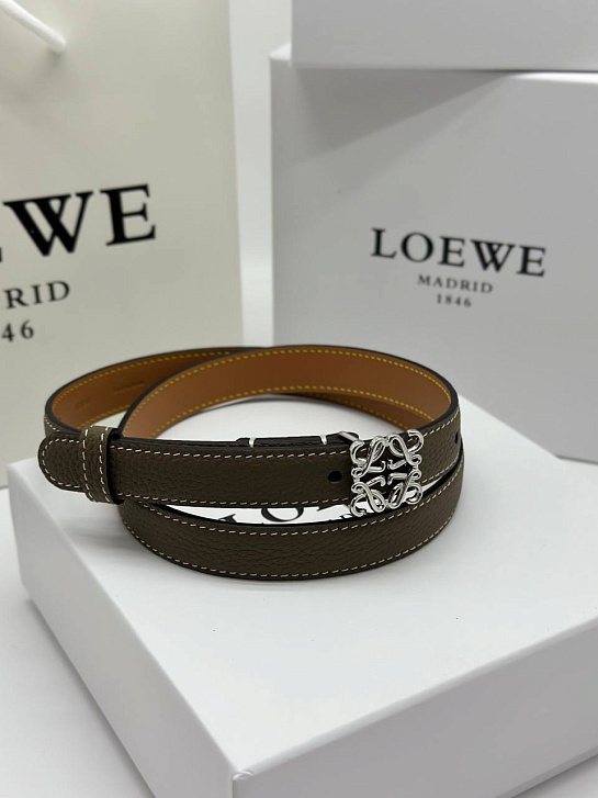Женский кожаный ремень Loewe Anagram - ширина 2 см, длина 75 / 80 / 85 / 90 см (2 расцветки)
