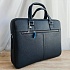 Мужская кожаный портфель Prada 38x28 см - Black