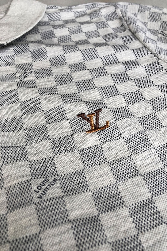 Мужское брендовое поло Louis Vuitton белого цвета