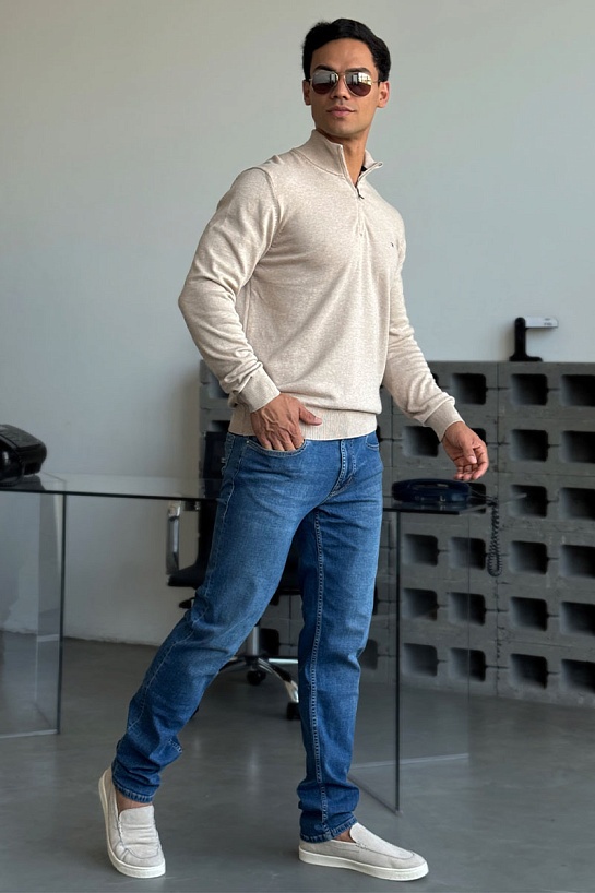 Кофта бежевого цвета Tommy Hilfiger quarter-zip