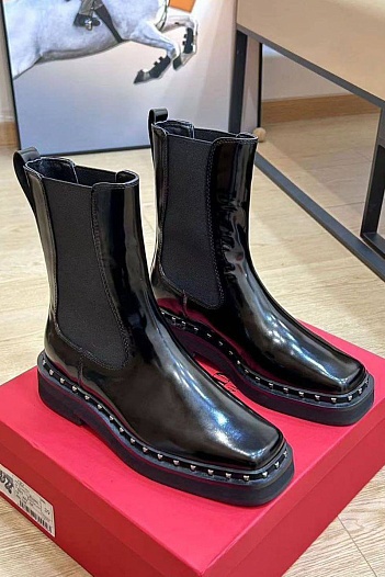 Женские кожаные сапоги Valentino premium   