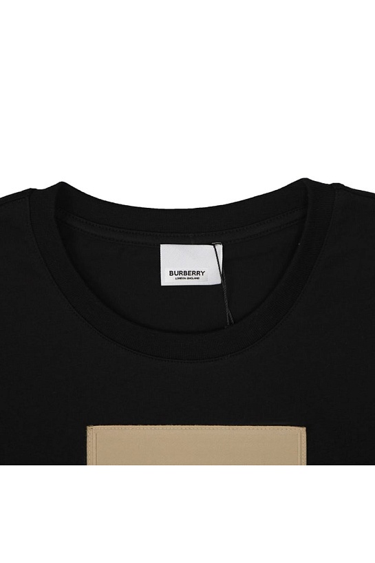 Бежевая футболка Burberry 'Sergio' applique logo