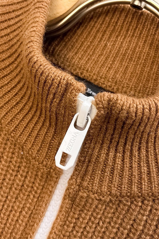 Свитер на молнии Zegna Premium - Brown