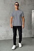 Мужская футболка Yves Saint Laurent logo-embroidered - Grey
